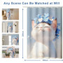 FeinKulturia Rideau de douche chat - 180 x 200 cm - Épais - Lavable - Anti-moisissure - Imperméable - Motif amusant - Rideau de 