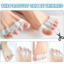 4 Pièces Blanc Séparateur d'Orteils en Silicone Souple,pour Hallux Valgus,Correcteur d'Oignons et Orteils en Marteau,Instantané 