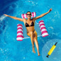 Hamac à eau - Fauteuil de natation - Hamac à eau avec filet - 3 en 1 - Matelas gonflable de piscine - Tapis de natation avec pom