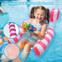 Hamac à eau - Fauteuil de natation - Hamac à eau avec filet - 3 en 1 - Matelas gonflable de piscine - Tapis de natation avec pom