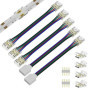 PAUTIX Kit de 11 Connecteurs LED 10mm 4Pin pour Ruban COB, Connecteur Rapide d'Angle RGB, Accessoires de Connexion pour Bande Lu