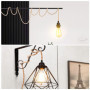 Lot de 2 douilles de lampe vintage en corde de chanvre - Câble de lampe - 4,5 m - Douille E27 avec interrupteurs - Lampe suspend