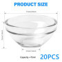 PORFOYO 20 Pièces Bol En Verre 7,5 cm, 75 Ml Mini Bols En Verre, Coupe Dessert Bols À Sauce Coupelle Dessert Bol À Trempette Pou