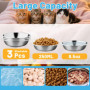MOXYOY Lot de 3 gamelles en acier inoxydable pour chat - 14 cm - Assiette d'alimentation de rechange pour petit chat et chien
