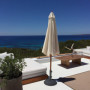 BORDEAG Pied Parasol, Support De Parasol Extérieu, Support De Parasol Réglable, Support Parasol Metal Réglable avec 3 Anneaux De