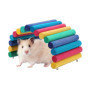 Duokon Hamster en Bois Pont Arc-en-Suspension Suspension Coude chelle Petit Animal Fournitures Cage Habitat Dcor Souris Rat Rong