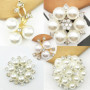 35 Comprimés Boutons Strass, Bouton Décoration Perle, Outons en Strass Bijoux en Strass, Argent Cristal Bouton Accessoire, Utili