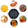 mongtsamz Moule Silicone Air Fryer, 2 Pièces Rond Accessoires Air Fryer Réutilisable Moule Air Fryer Plat Silicone Air Fryer pou
