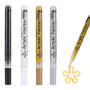 iLamdeetek Lot de 4 Marqueur Peinture Acrylique,Marqueurs acryliques permanents blanc, noir, or et argent, Stylo Peinture Acryli