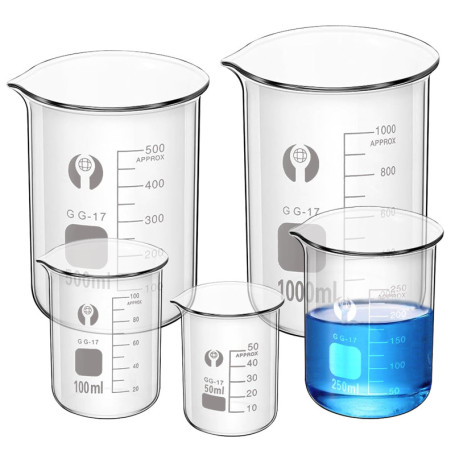 Lot de 5 tasses à mesurer en verre : WANDGU 50 ml, 100 ml, 250 ml, 500 ml, 1000 ml, bécher en verre, tasse à mesurer graduée pou