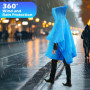 PBUSPU 2 Pièces Ponchos de Pluie avec Chapeau, Poncho de Pluie Réutilisable, Vêtements de Pluie pour Adultes,Poncho de Pluie éta