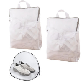 Filet Linge Machine à Laver Fine Maille,Sacs a Linge pour Chaussures Réseau à trois couches,Sac Linge Sale Voyage avec Poignée,F