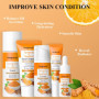 Fengyang® 5Pcs Coffret de soins pour la peau à la vitamine C, Coffret de soins à la vitamine C, Ensemble de Sérum Visage à la Vi