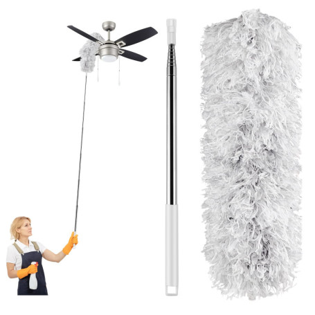 Uootach Plumeau Poussière, Plumeau Télescopique, Jusqu'à 2,8 m de Long Collecteur de poussière en Microfibre rétractable Extra L