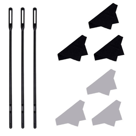 aeathu 9 Pièces Kits de Nettoyage de Flûte, Nettoyant avec Tige et Chiffon Nettoyage pour Flûte Traversière Bâton de Nettoyeur F
