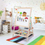 Chevalet Enfant en Bois Tableau double face, Tableau Multifonctions avec Accessoires Enfants Loisir pour enfant Réglable en haut