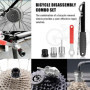 FERRGIA Démonte Cassette Vélo Chain,5 Pièces Outil Retrait Cassette de Vélo Kit,Universel D'extracteur Cassette,Extracteur de Ma