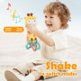 JoyPlus Jeux Eveil Bebe 6 Mois, Jouet Musical Hochet Bébé 6 12 Mois, Girafe Musique Hochet Jouet avec Anneau Dentition et Lumièr