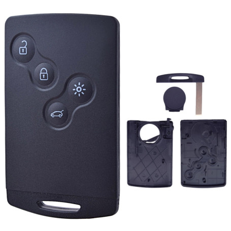 ANGOFIZ Coque Clé Carte Smartcard 4 Boutons Compatible avec Renault Captur Clio 4 Koleos Mégane 3 Laguna 3 Scenic 3