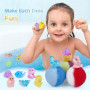Bombes de bain pour enfants, 24 bombes de bain avec surprise phosphorescente à l'intérieur, bain moussant coloré naturel et biol