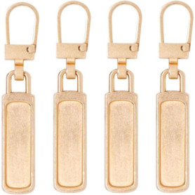 Lot de 4 tirettes de fermeture éclair de rechange dorées détachables pour vestes, vêtements, sacs à main, jeans, bottes, fixatio