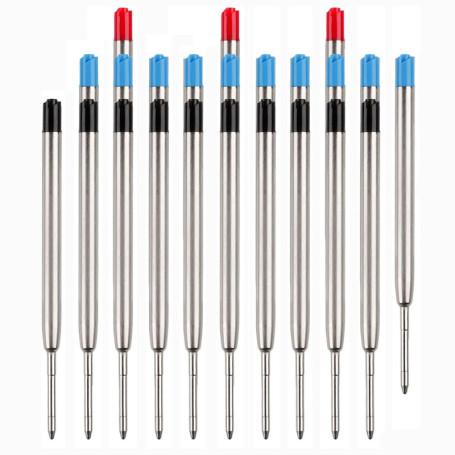 Recharges de Stylo Bille Multifonction,23 PCS Stylo à Bille Métalliques,Pour Bureau,École,Voyage ou Cadeau Professionnel(10 Noir