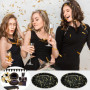 Wxinsheng 50 Pièces Vaisselle de Fête Noir et Or Assiettes Jetables en Carton,pour Anniversaire,Mariage,Baby Shower Noël Dîner