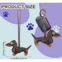 BOBOZHONG Porte-clés en Cuir PU Miniature - Charm Mignon pour Sac à Main, Sac à Dos ou Déco (Café) - Llavero de Cuero Perro Salc