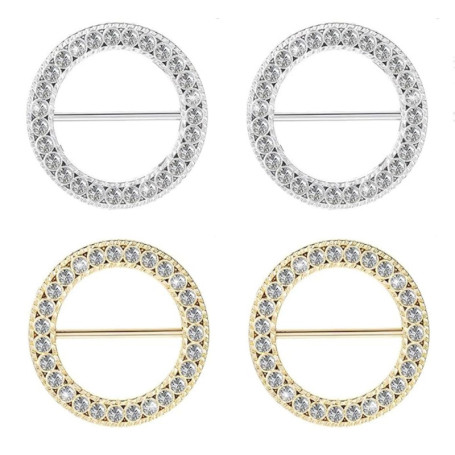 Taille Boucle Cravate Pin Clips,4 pinces T-Shirt Clips Anneau Clip pour Femmes Taille Boucle Cravate Pin Clips Écharpe Boucles C