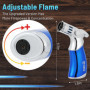 Chalumeau Butane Rechargeable 4 Flammes Puissantes – Mini Chalumeau de Cuisine Réglable pour Crème Brûlée, Pâtisserie, BBQ et Us