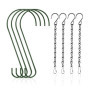 DHSBGWSX Lot de 4 crochets pour paniers suspendus, 4 pièces de chaînes suspendues, crochets de jardin à suspendre, crochets en f