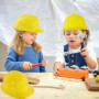 Loppdece Lot de 12 casques de chantier pour enfants, casque jaune pour enfants, casque de chantier, réutilisables, souples pour 