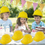Loppdece Lot de 12 casques de chantier pour enfants, casque jaune pour enfants, casque de chantier, réutilisables, souples pour 