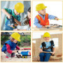 Loppdece Lot de 12 casques de chantier pour enfants, casque jaune pour enfants, casque de chantier, réutilisables, souples pour 