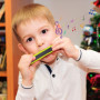 4 morceaux d'harmonica pour enfants, harmonica de dessin animé en bois, harmonica à double rangée de 16 trous, avec 4 sacs de ra