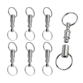 PFLYPF Lot de 6 porte-clés à double tête - Porte-clés en métal amovible - Confortable et pratique - Pour les voyages en plein ai