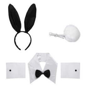 costume bunny girl 4 pièces, accessoires sexy bunny girl pour femmes, accessoires d'accessoires de jeu de rôle, bandeau oreilles