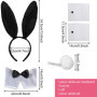 costume bunny girl 4 pièces, accessoires sexy bunny girl pour femmes, accessoires d'accessoires de jeu de rôle, bandeau oreilles