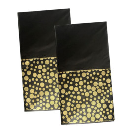 TAFACE Nappe en Or Noir 2pcs 137cm * 274cm, Nappe décorative à Motif de Points, épaissie imperméable et résistante à l'huile, dé