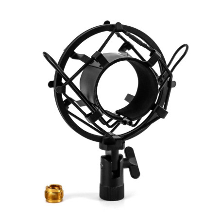 QWORK® Shock Mount Micro en Metal, Pied de Micro Shock Mount Anti-Vibration pour Microphone à Condensateur avec Diamètre de 45 m