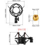 QWORK® Shock Mount Micro en Metal, Pied de Micro Shock Mount Anti-Vibration pour Microphone à Condensateur avec Diamètre de 45 m