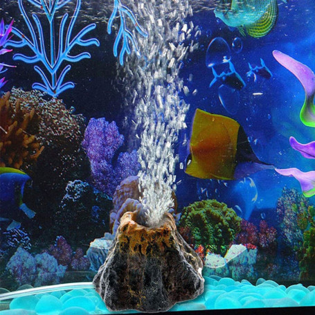 Abnaok Volcan Aquarium Bulles, Bulleur Aquarium Decoratif deco Aquarium pas Cher Fish Tank Decoration Accessoire Aquarium