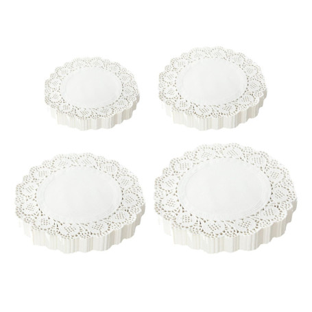 200 Feuilles De Papier Sulfurisé À Motifs, Sets De Table Ronds En Papier, Papier À Gâteau Absorbant L'Huile, Papier Dentelle, Pa