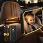 Retroviseur Voiture Bebe Miroir Voiture Bébé avec Veilleuse LED et Télécommande, 360° Rotation Réglables Rétroviseur Voiture Béb