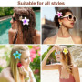 Lot de 6 pinces à cheveux en forme de fleurs - En acrylique - Pour femme - Antidérapantes - Avec 20 élastiques à cheveux