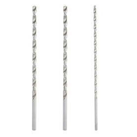 Lot de 2 forets hélicoïdaux à bois de 200 mm x 6 mm et 1 foret hélicoïdal HSS de 200 mm x 4 mm, extra long à tige directe, outil