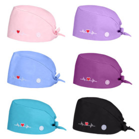 Comius Sharp 6 Pièces Bonnet Gommage Bouffant, Casquettes de Travail Réglable Respirants, Casquette Imprimé Unisexe pour Fournit