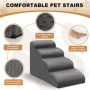 Otauoaea Escaliers pour Chiens à 4 Marches, Escalier pour Animaux en Éponge, Rampe pour Chien Antidérapant avec Housse en Tissu 