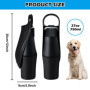 Gourde pour chien - 750 ml - En acier inoxydable - Pliable à 180° - Portable - Pour la marche, le camping, les parcs - Noir