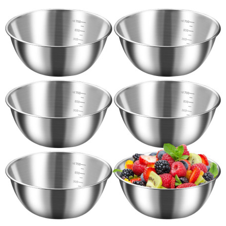 Bo À Mélanger En Métal,6 Pièces Bol Mélangeurs,Bols En Acier Inoxydable,Bo A Mélanger,Bol A Mixer En Inox Pour Cuire Et Servir, 